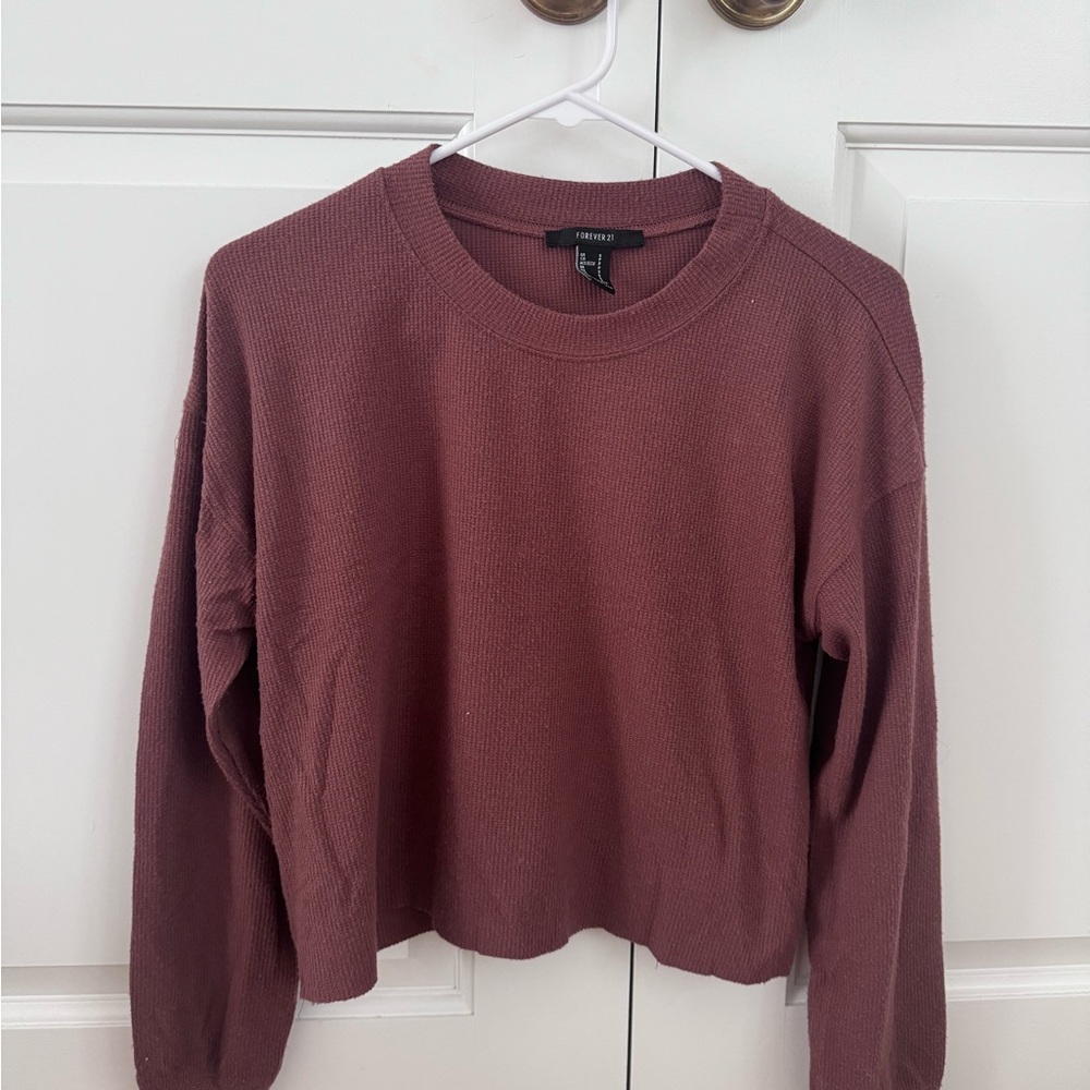 Forever 21 Women's Burgundy Sweatshirt